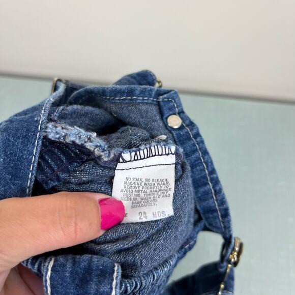 Vintage OshKosh B'gosh Denim Jumper Dress 24 Months USA - Picture 3 of 7